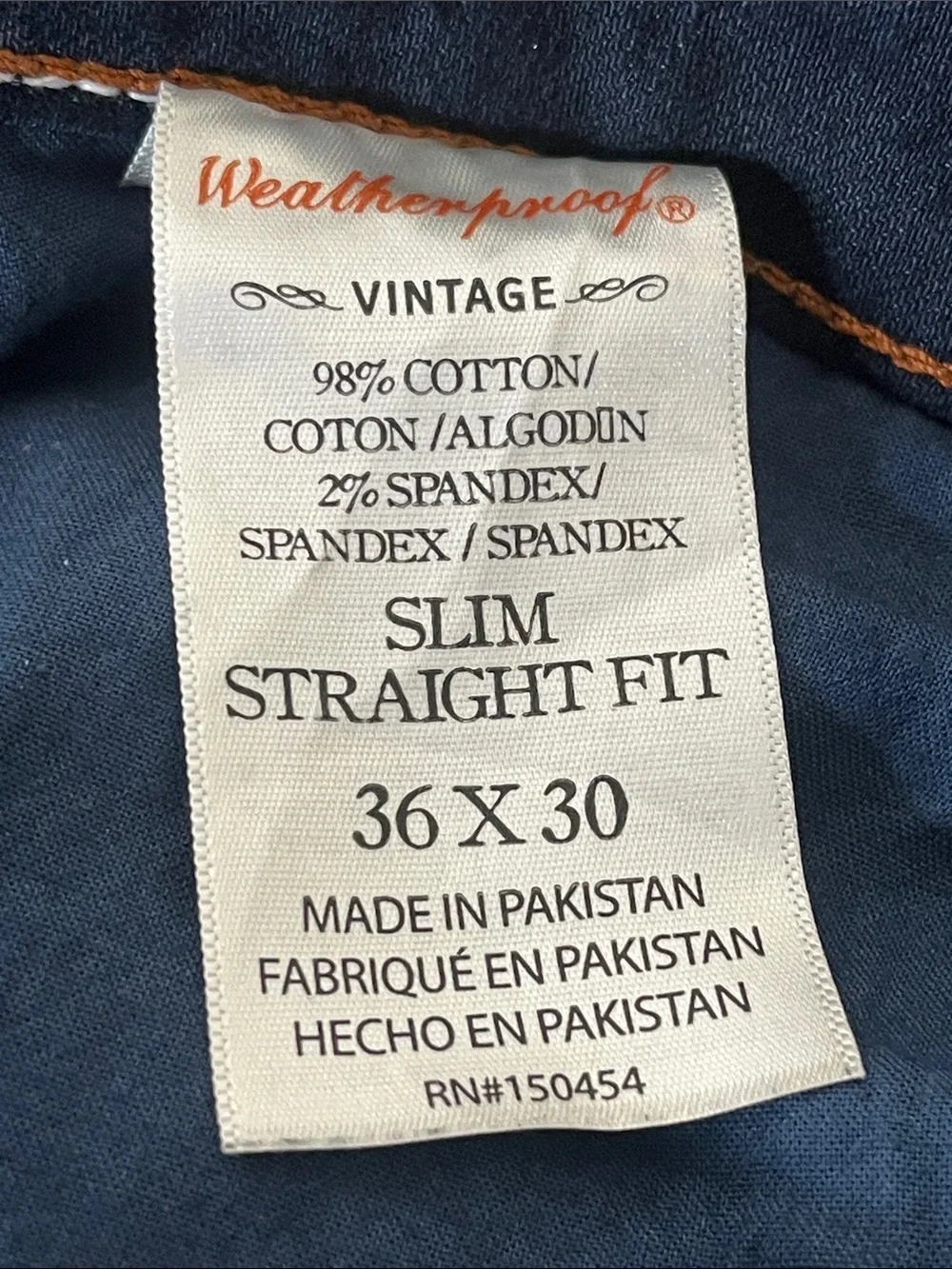 Weatherproof Men's Navy Slim Straight Jeans